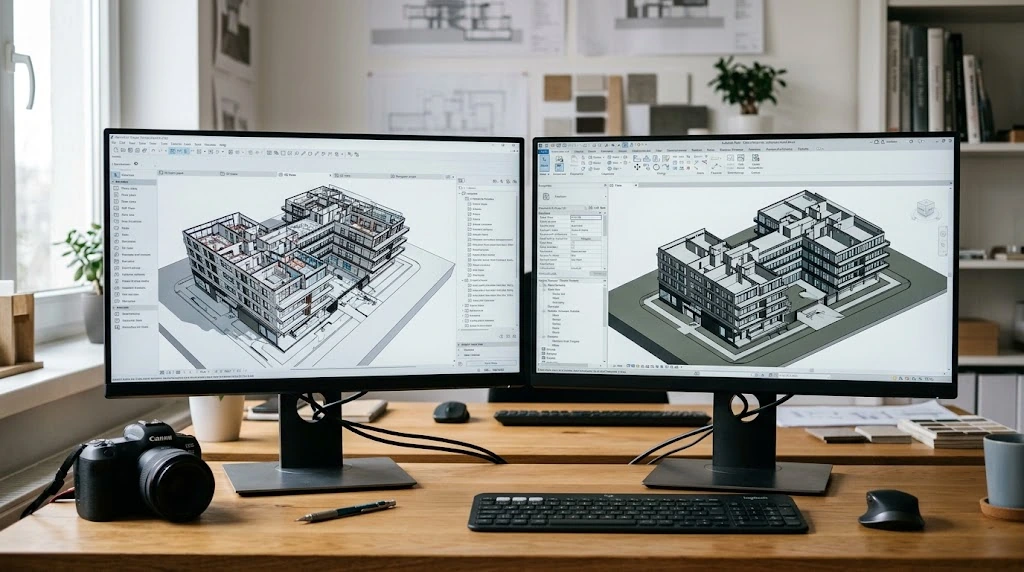 Architectural 3D model comparison across design workstations