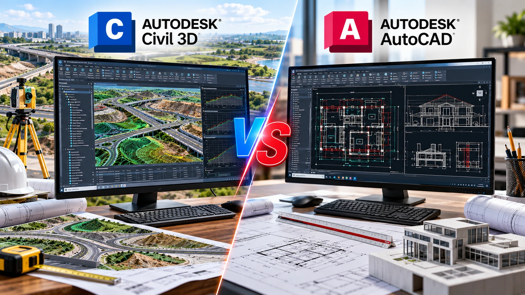 Civil 3D road corridor modeling compared with AutoCAD drafting